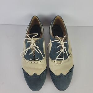 Wolverine 1000 mile Oxford sadle shoes. Blue and cream